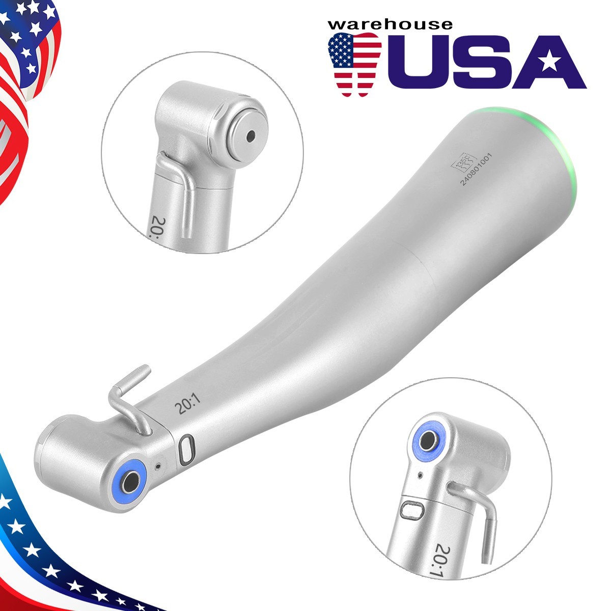 Dental 20:1 Implant Surgery Low Speed LED/ Contra Angle Handpiece