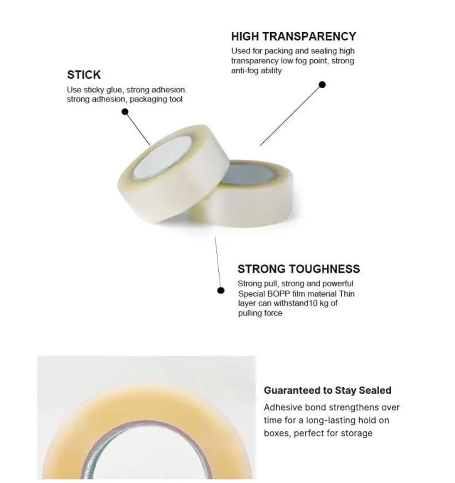 36 Rolls Clear Shipping Packing Tape 2 Mil 2″ x 110 Yards Heavy Duty Carton Seal