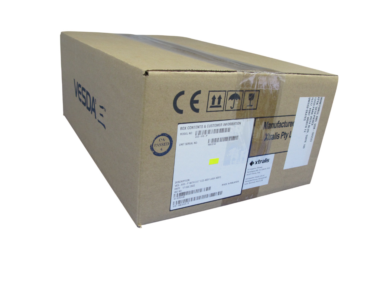 XTRALIS VES-A10-P WITH 3.5″ LCD ASSY