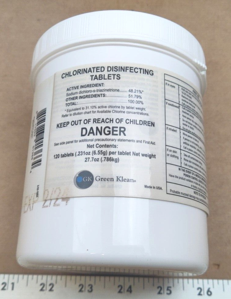 Green Klean Chlorinated Disinfecting Sanitizer Electrostatic Tablets (lot of 6)
