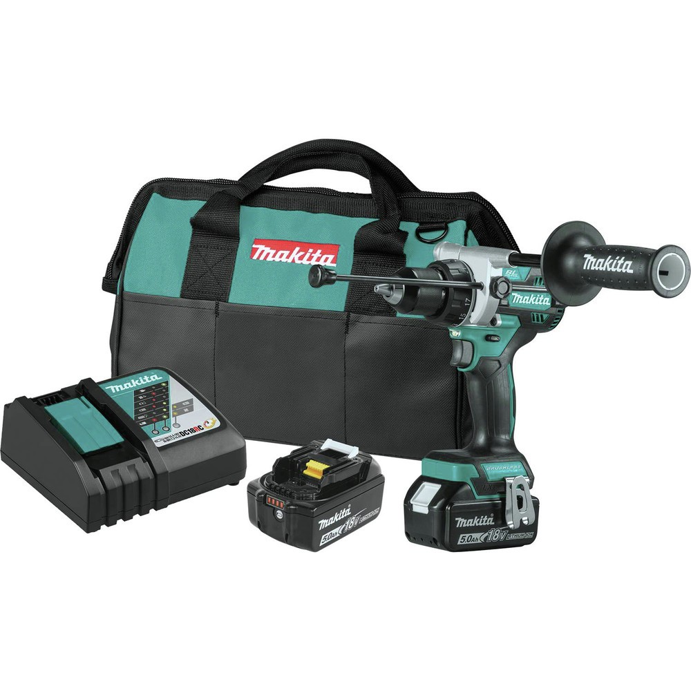 Makita XPH14T-R 18V LXT 1/2″ Hammer Drill Driver Kit, 5 Ah Certified Refurbished