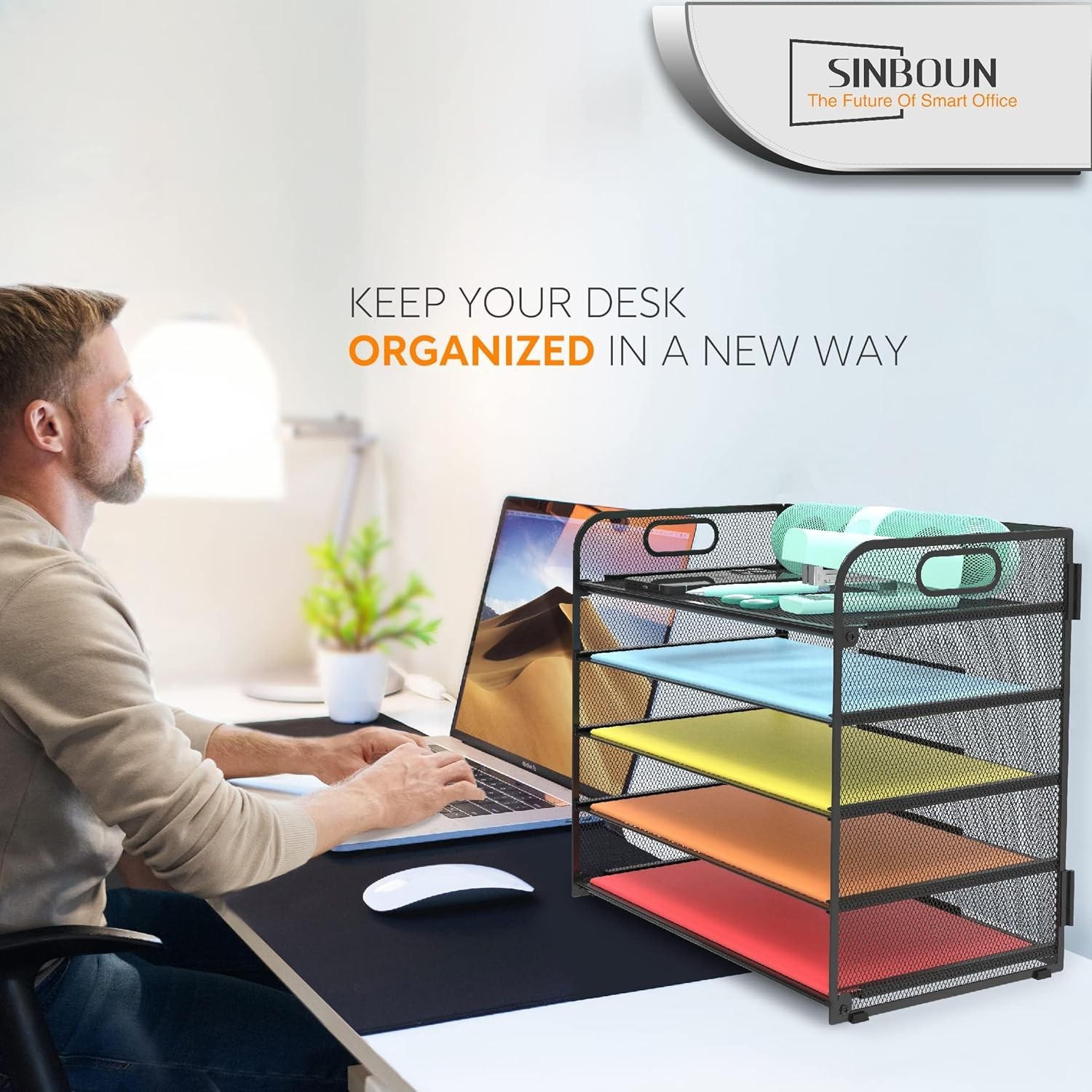 Efficient 5-Tier Paper Organizer – Lightweight Metal Holder for Easy Access