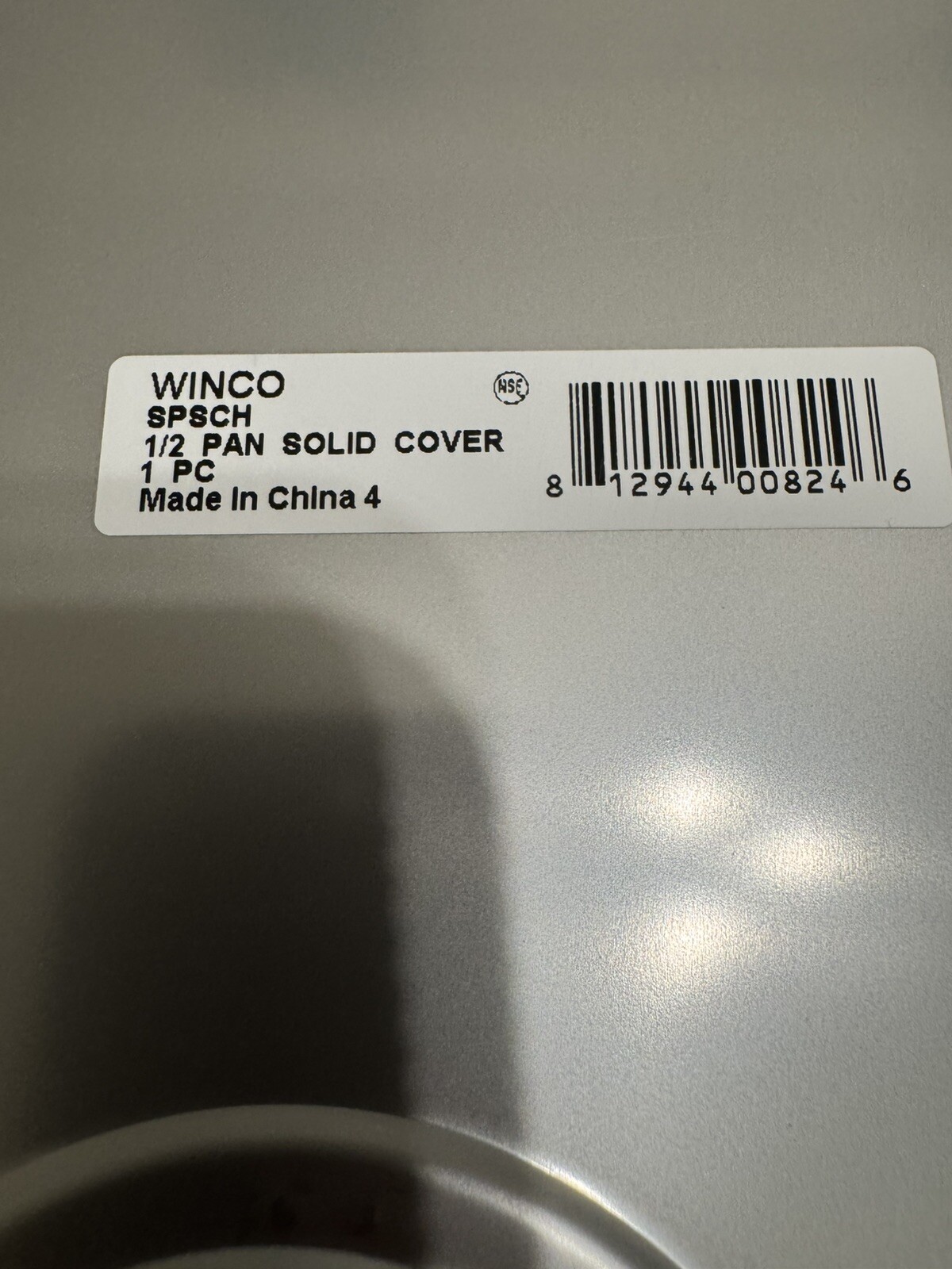 Winco 1/2 Steam Pan 6” And Cover Combo