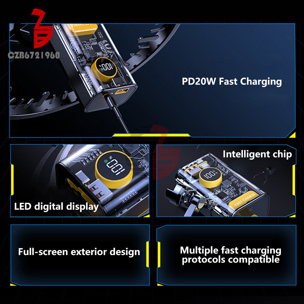 DIY Power Bank Box PD 22.5 W Fast Charging Case Portable 18650 USB Power Bank
