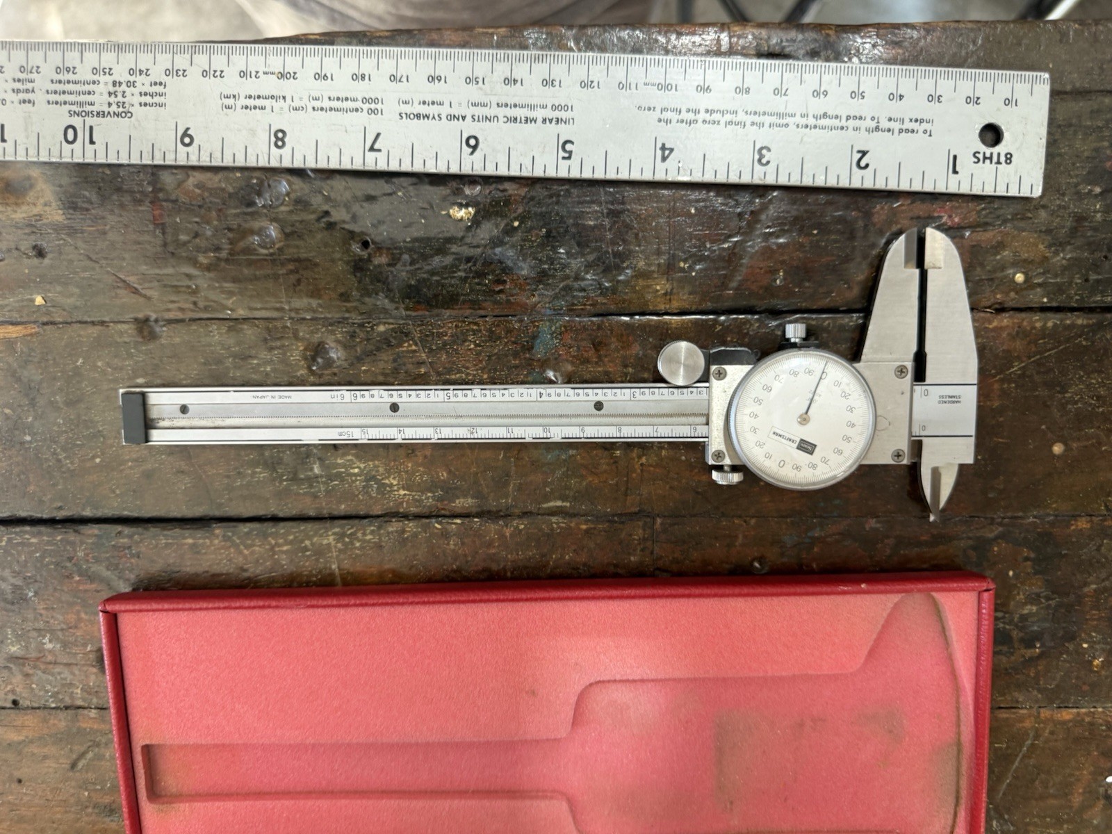 Sears Craftsman 6” Dial Caliper Made in Japan w/ Original Case Machinist