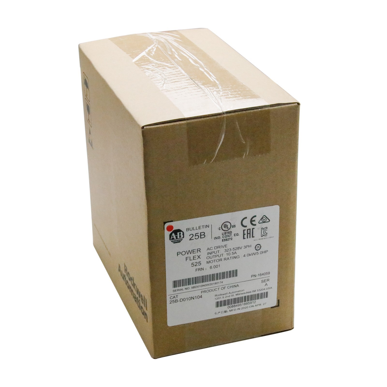 2025 New Allen-Bradley 25B-D010N104 /A Powerflex 525 AC Drive Variable Frequency