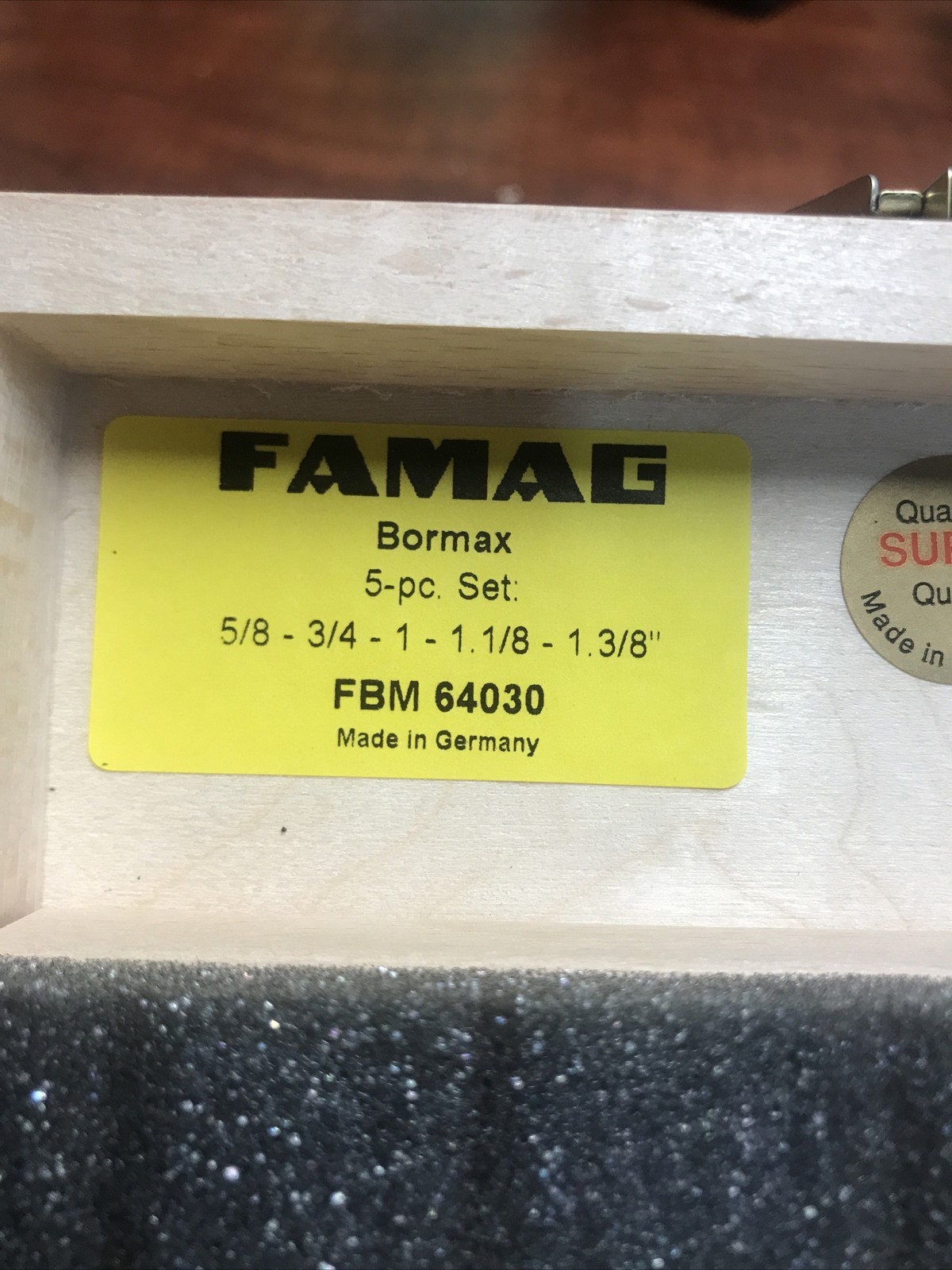 Famag 5 Piece Set Bormax FBM64030 Forstner Bits Imperial 5/8- 1-3/8 See Descrip.