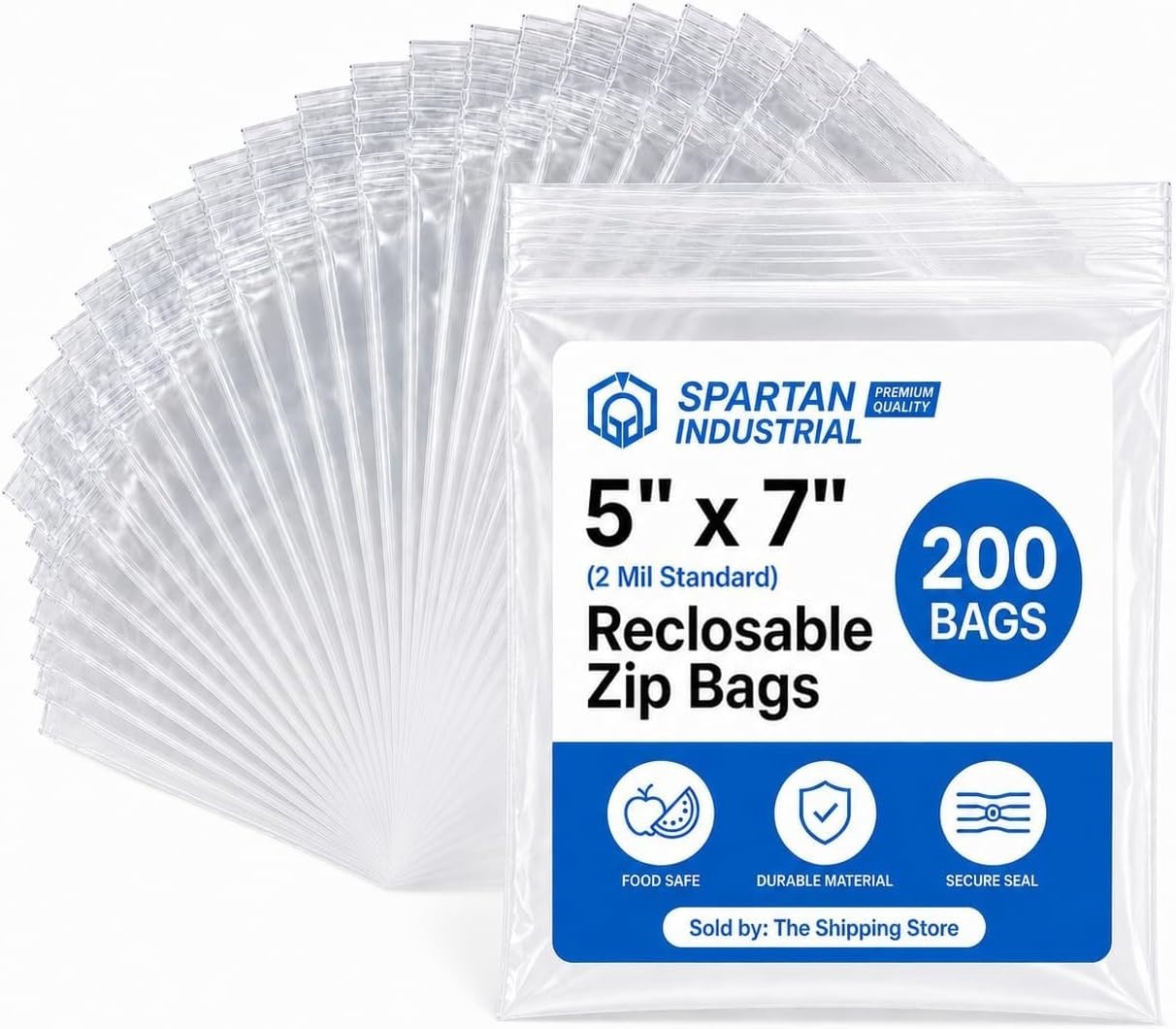 Quality 5″ x 7″ 200 Count Resealable Plastic Poly Bags – Waterproof & Secure