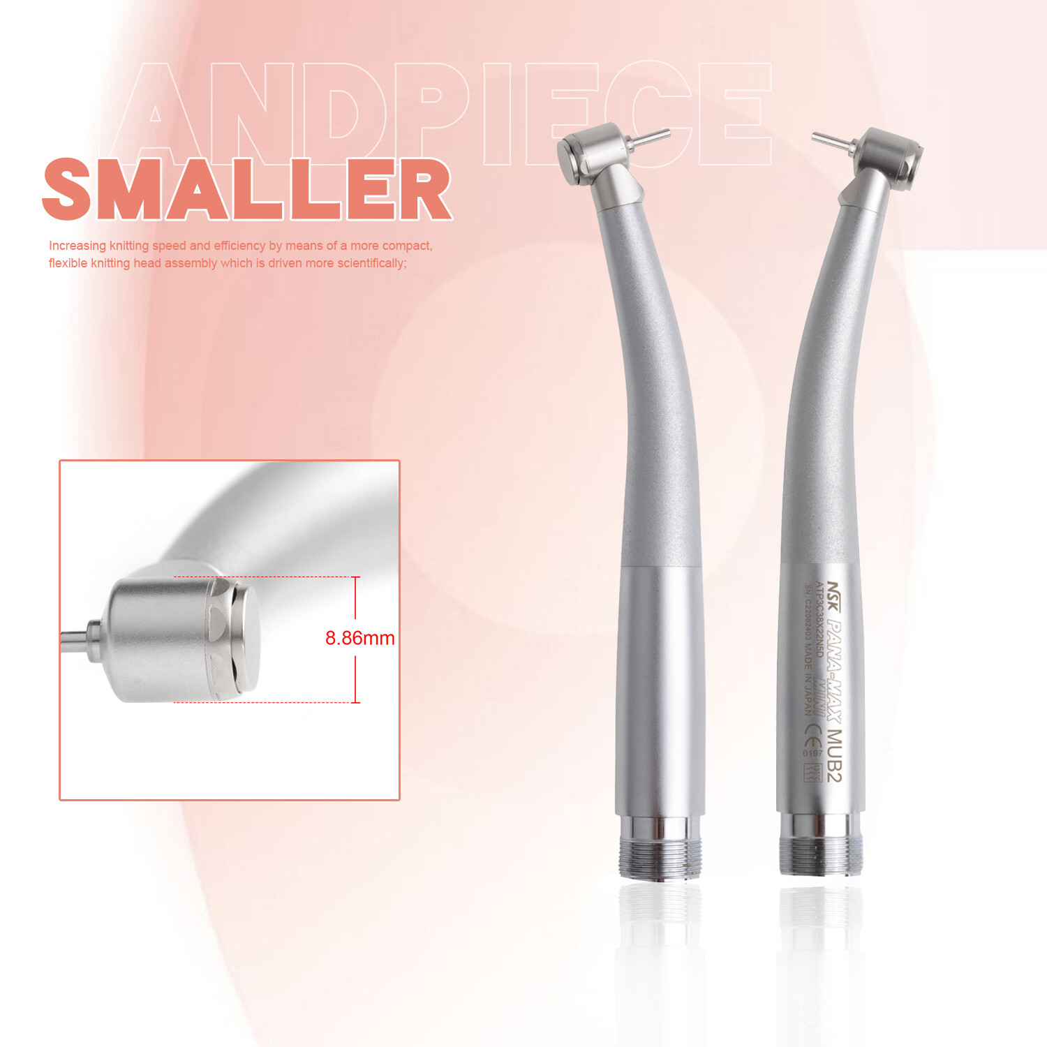NSK Type Dental PANA MAX Mini Head High Speed LED Children Handpiece Push Button
