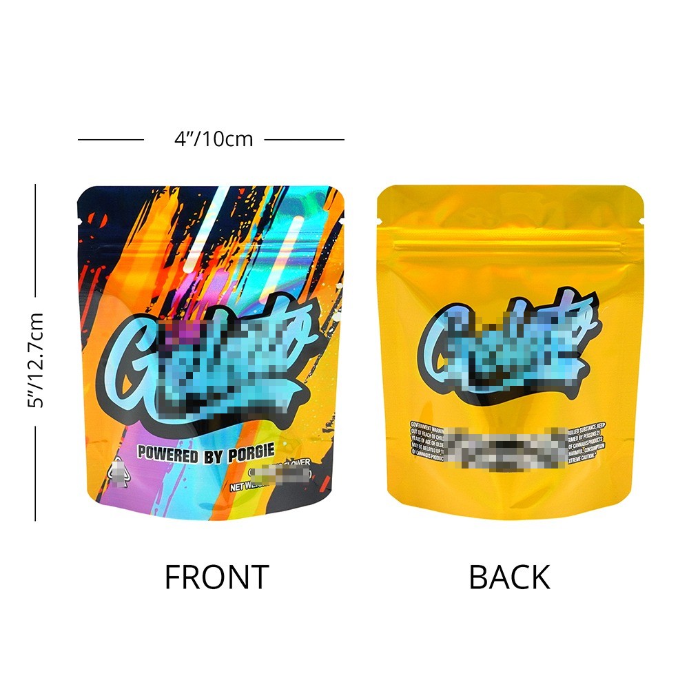 100Pcs 3.5g Smell Proof Zip Seal Mylar Bags Resealable Food Candy Storage Pouch