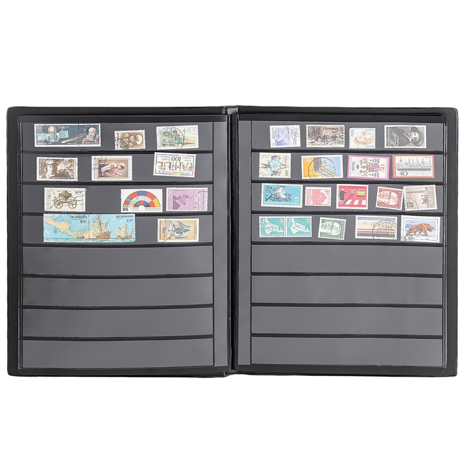 Stamp Albums 160 Pockets – Stockbooks with 30x197mm Sleeves, 10 Double Sided …