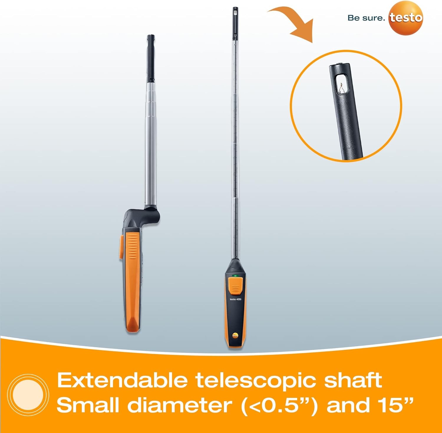 Testo 405i Wireless Hot-wire Anemometer for air velocity, in-duct airflow