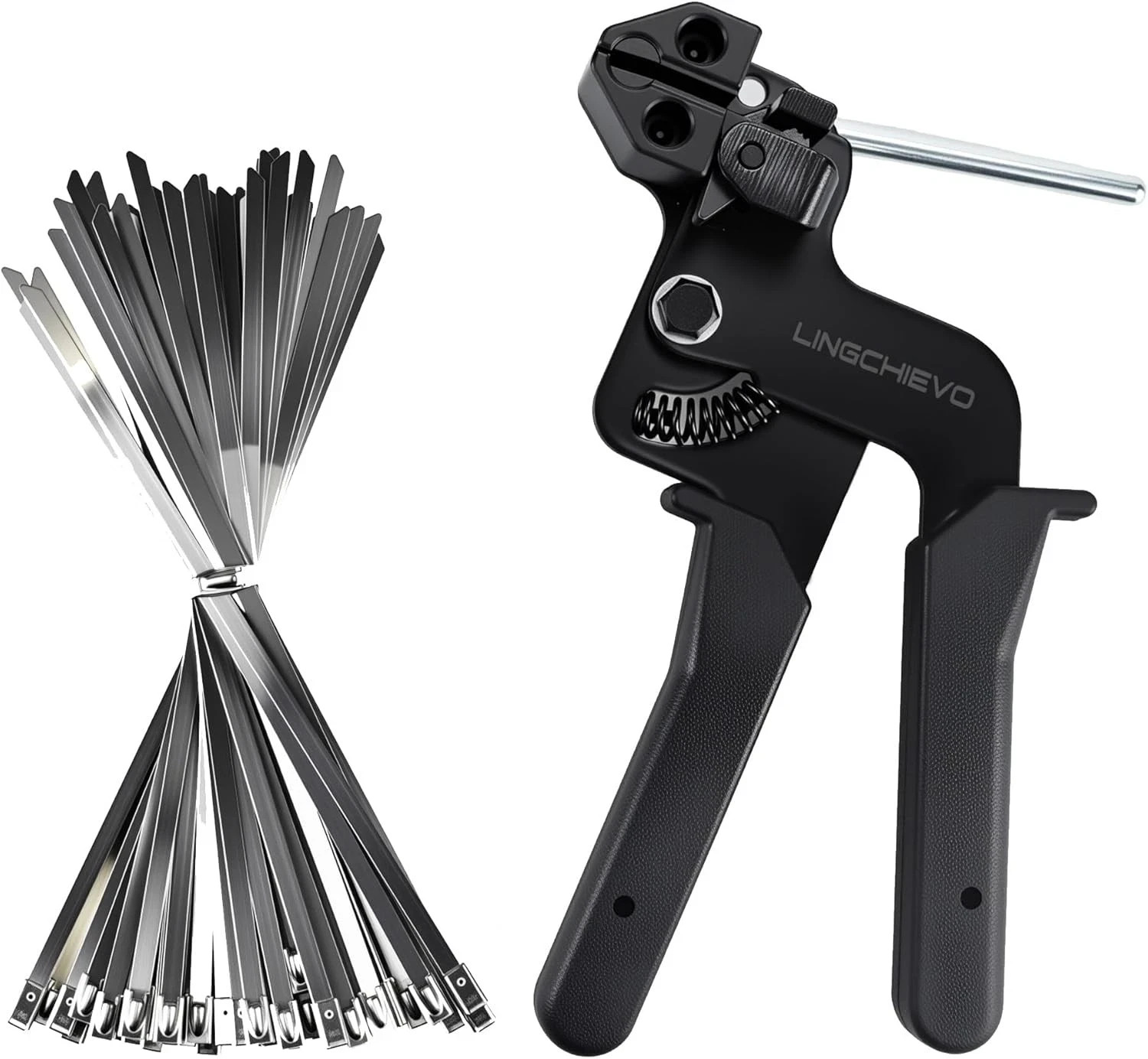 Heavy Duty Metal Zip Tie Gun Tool with 100 PCS 11.7″ Stainless Steel Cable Ties