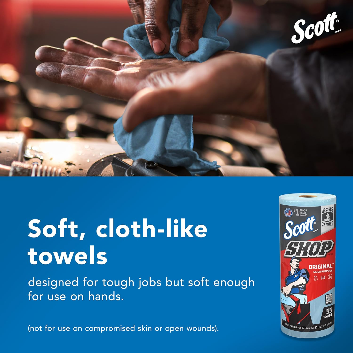 Scott Kimberly-Clark Professional Logistics Supply 75130KC Scott Shop Towels Blu