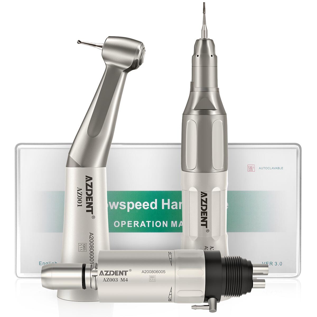 Dental Low Speed Handpiece Kit Contra Angle /Straight /Air Motor Micromotor 2/4H