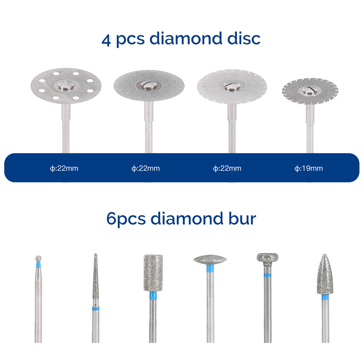 51pcs Kit de Pulido Dental HP Brocas de 2.35 mm para Compuesto y Cerámica AZDENT