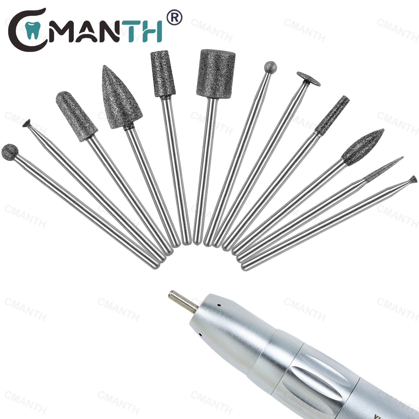 Dental Low Diamond Bur Teeth Polishing For Low Speed Handpiece HP Dia.2.35mm 5Pc
