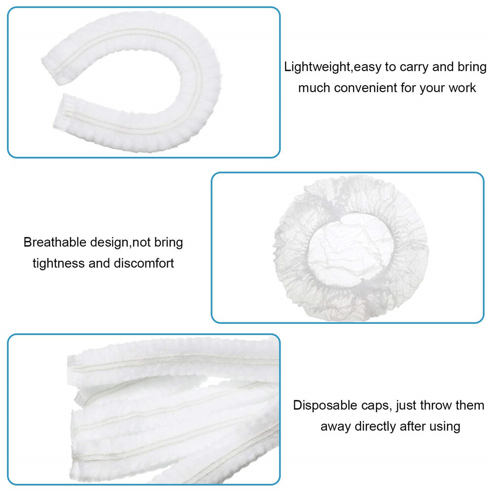 100-1000 Count Disposable Hair Net Non-Woven Head Bouffant Hair Cap 24″ White