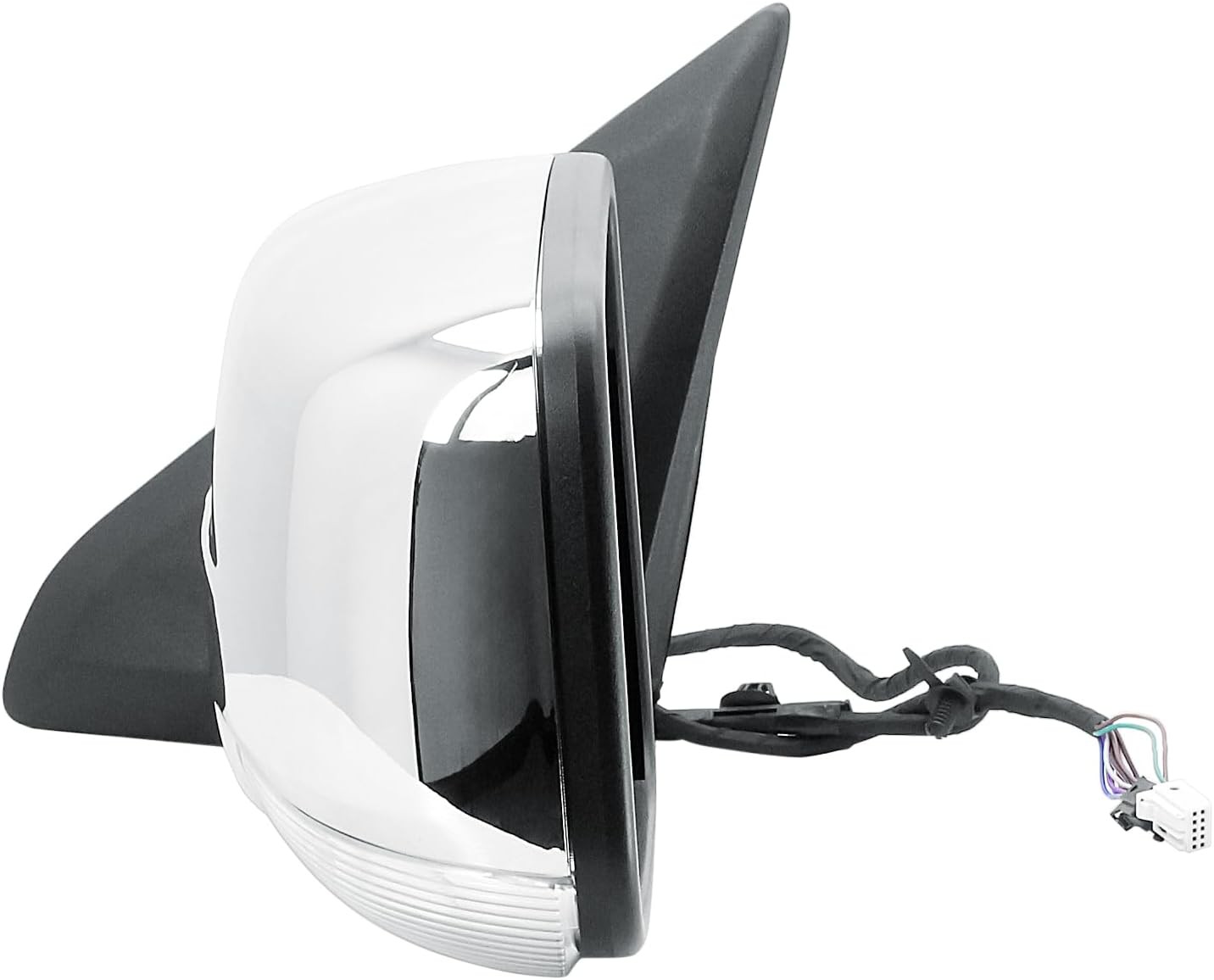 Driver Left Side Door Mirror Electric Heated Glass Power Folding Chrome Back Cov