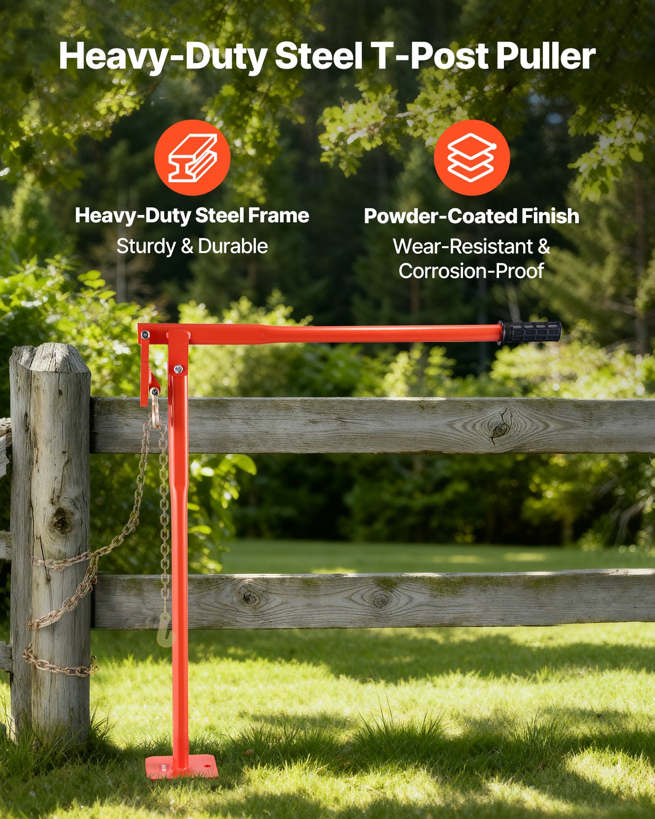 VEVOR 36″ T Post Puller Heavy Duty Fence Post Remover Lifting Chain Not Included