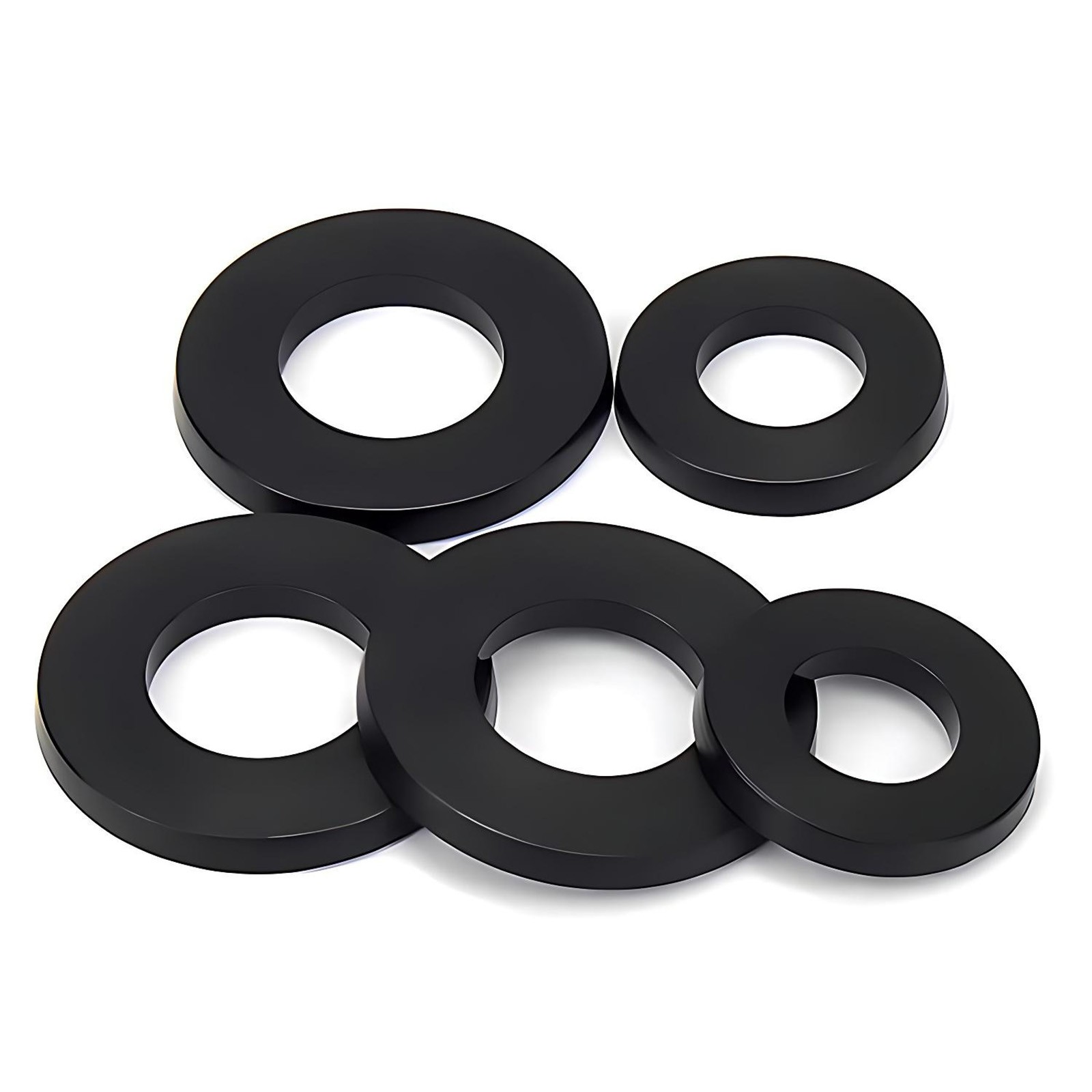 M2,M3,M4,M5,M6,M8,M10,M12-M24 PLASTIC WASHER NYLON METRIC FLAT Washers Black