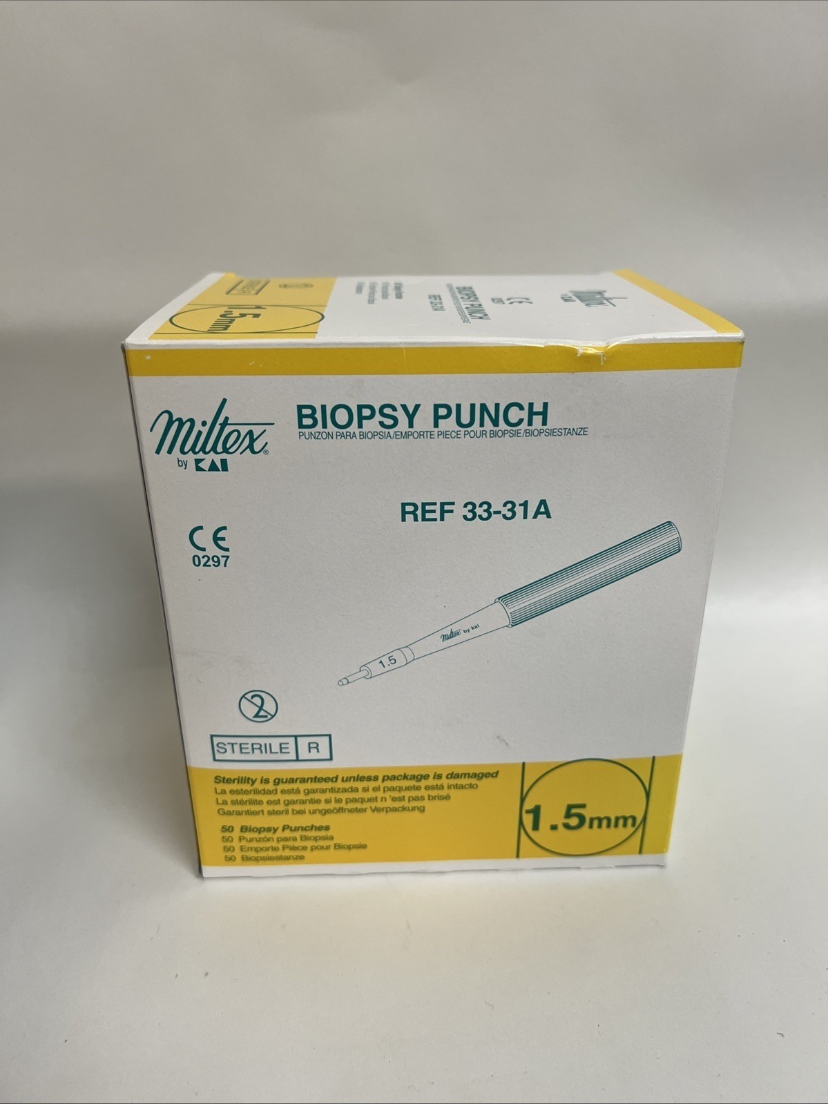 Lot of Biopsy Punches 164 Count (100x 1.5mm, 29x 3.0mm, 25x 6.0mm, 10x 8.0mm)