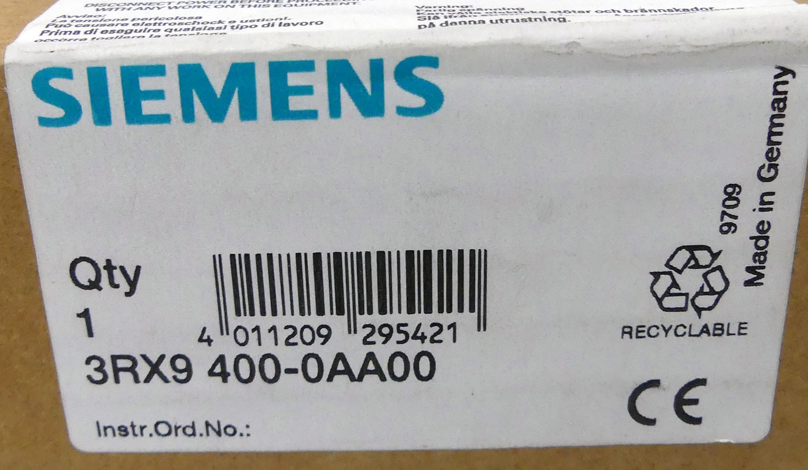 Siemens ASI Bus 3RX9400-0AA00 Addressing Device -New-