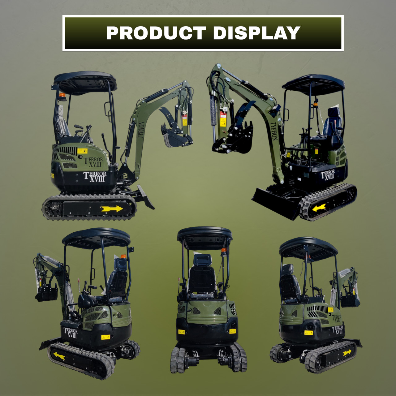 Free Ship TYPHON TERROR XVIII 4000lb Mini Excavator Kubota D902 w 13 Attachment