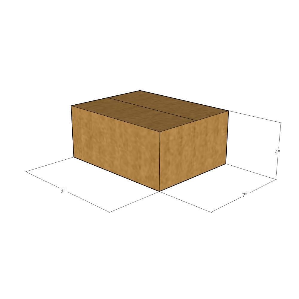 200 9x7x4 Kraft Brown Corrugated Shipping Boxes 32 ECT Single-Wall New