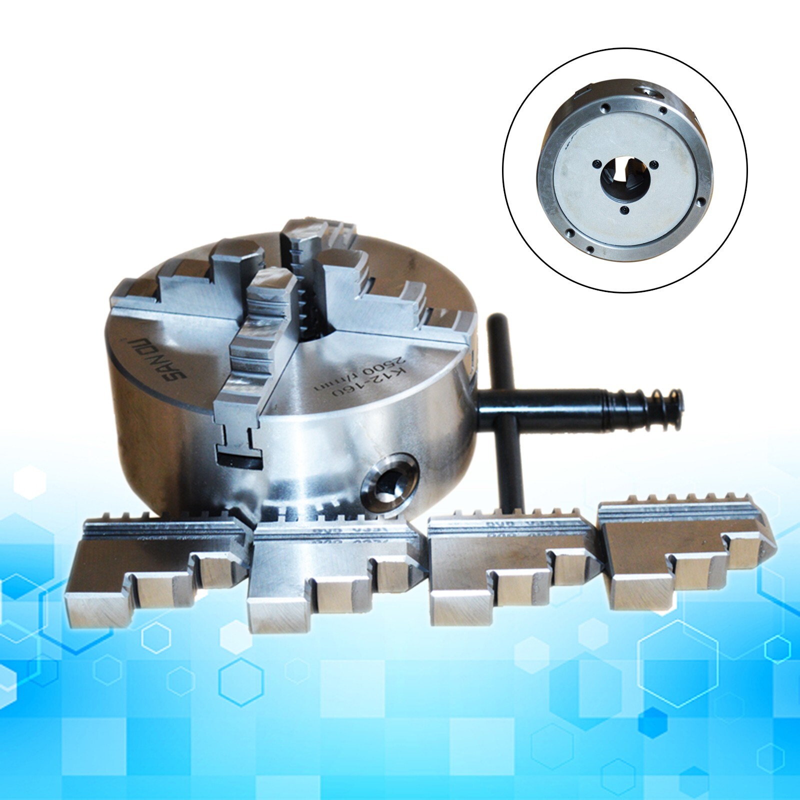 4 Jaw Lathe Chuck 6″ Manual Chuck K12-160 Self-centering Lathe Tool Fixture