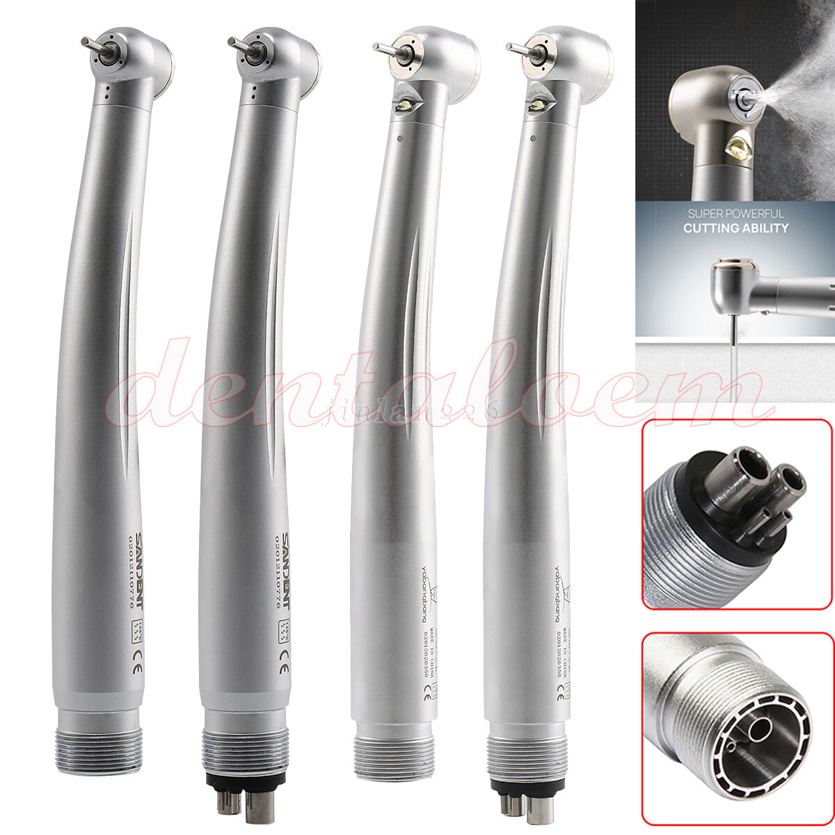 NSK Style Dental (Fiber Optic LED E-generator) High Speed Handpiece 2/4 Holes US