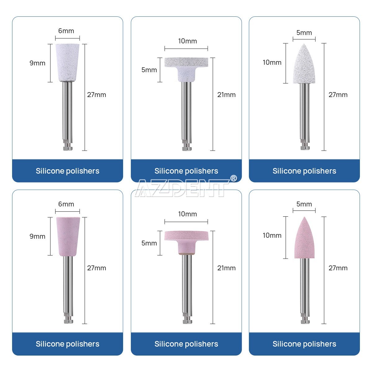 Dental Composite Finishing Polishing Brushes Silicone Polishers RA 2.35mm USA