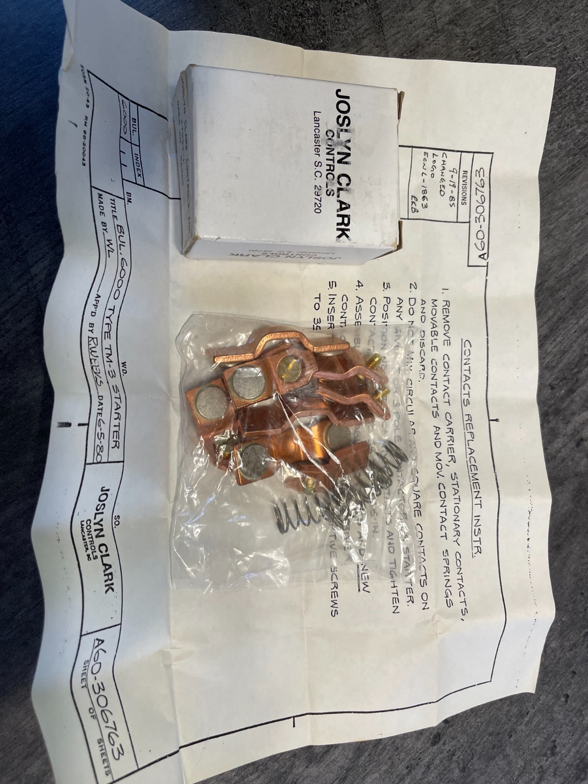 NEW JOSLYN CLARK KTM33-1 CONTACT KIT KTM331