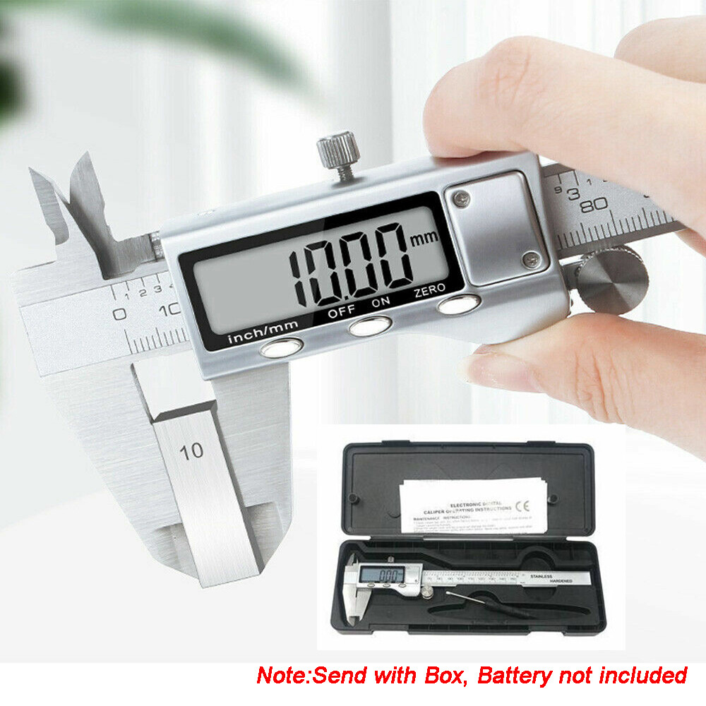 150mm Digital Vernier Caliper 6” Stainless Steel Micrometer LCD Gauge Measuring