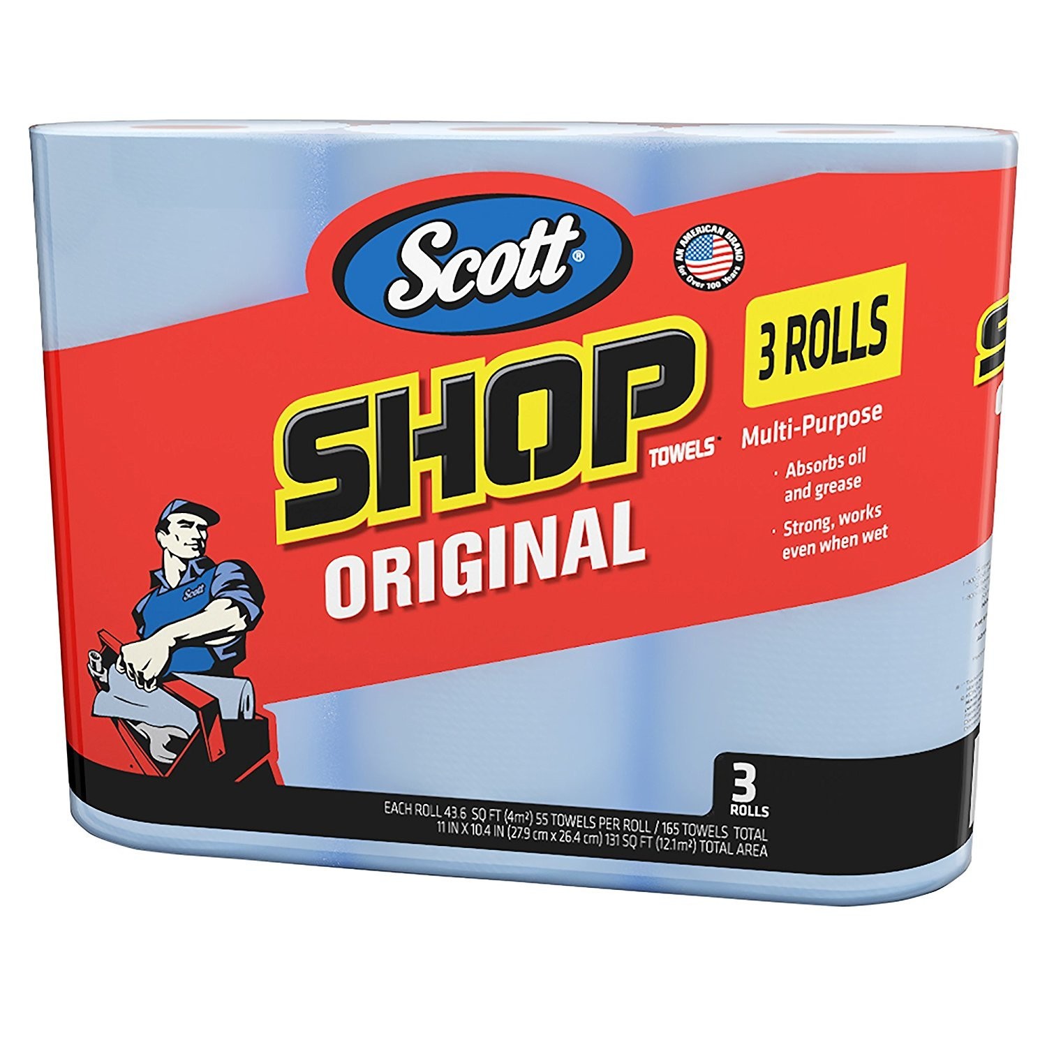 10″ x 12″ Kimberly-Clark 75190 Shop Towels Blue 1 Box of 200 1 Box of 200 Towels