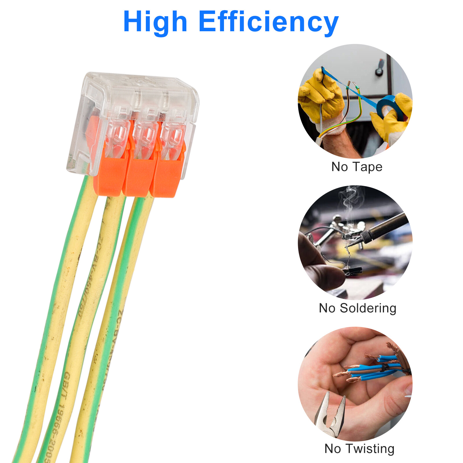 90Pcs For Wago 221 Lever Nuts Compact Splicing Wire Connectors – 2/3/5 Terminal
