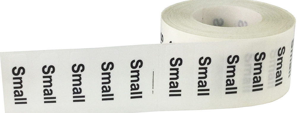 Clear Clothing Size Strip Labels | 1.25 x 5 Inches – 125 Pack | Pick One Size