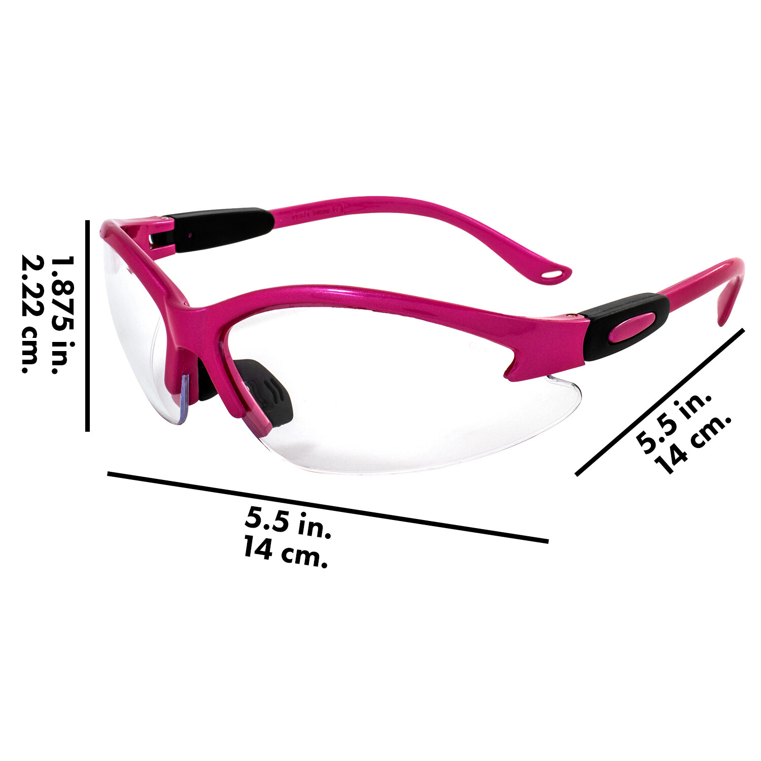 Global Vision Cougar Hot Pink Safety Glasses with Clear Lenses