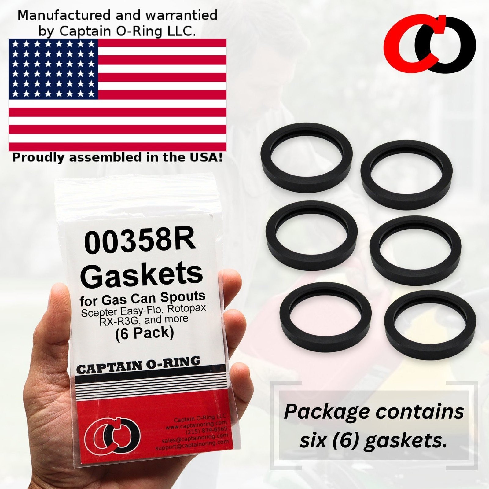 (6 Pack) Gas Can Spout Gasket Seals – Universal Rubber Replacements