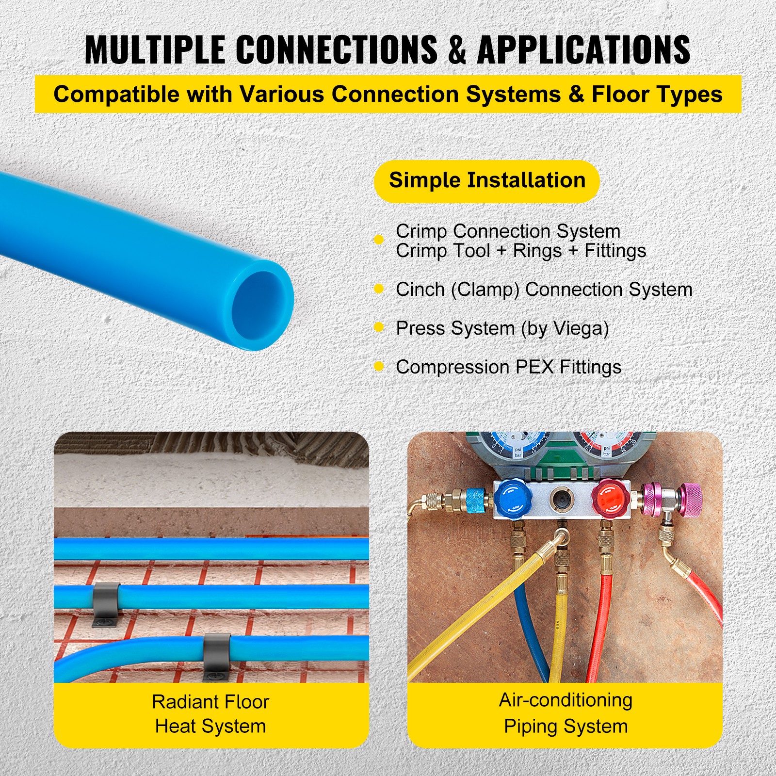 1″x300′ coil PEX Tubing Blue Certified Non-Barrier Htg/Plbg/Potable Water