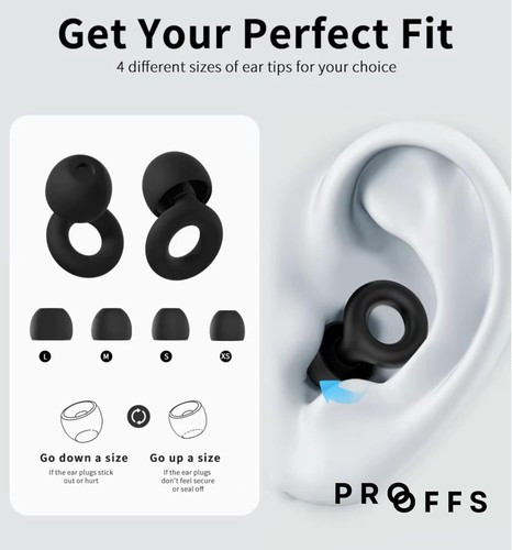 NEW Reusable Silicone Ear Plugs Noise Blocking Earplugs For Sleep, Study & Work