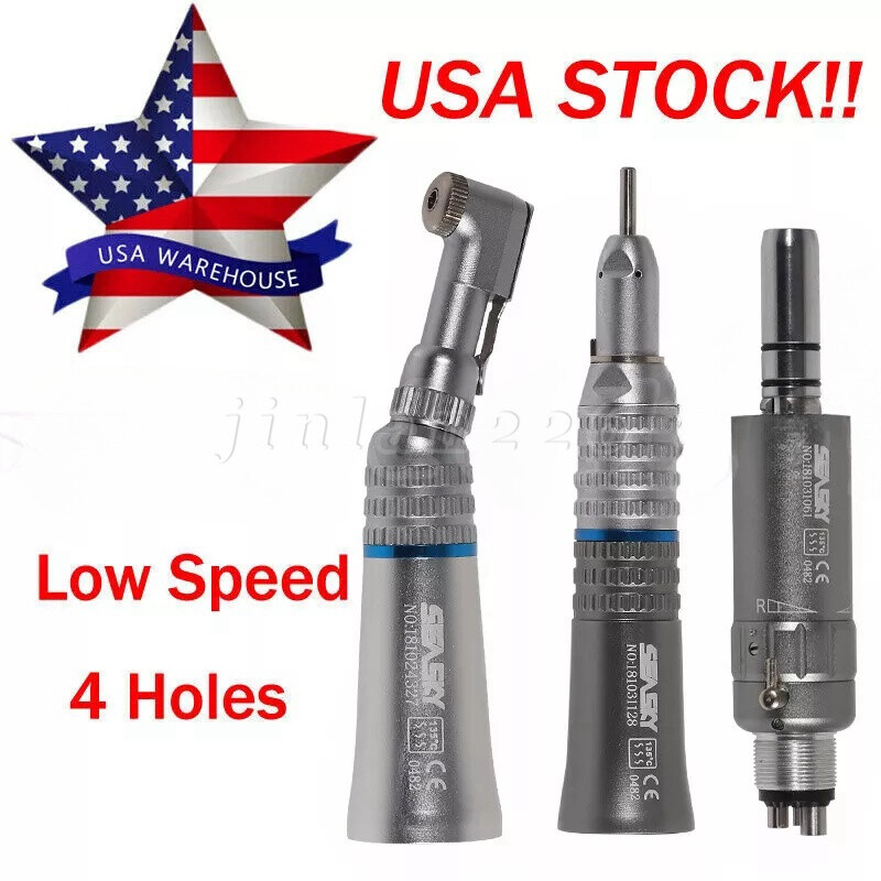 Dental Low Slow Speed Handpiece E-type Contra Angle Micro Air Motor 2/4 Hole 1:1