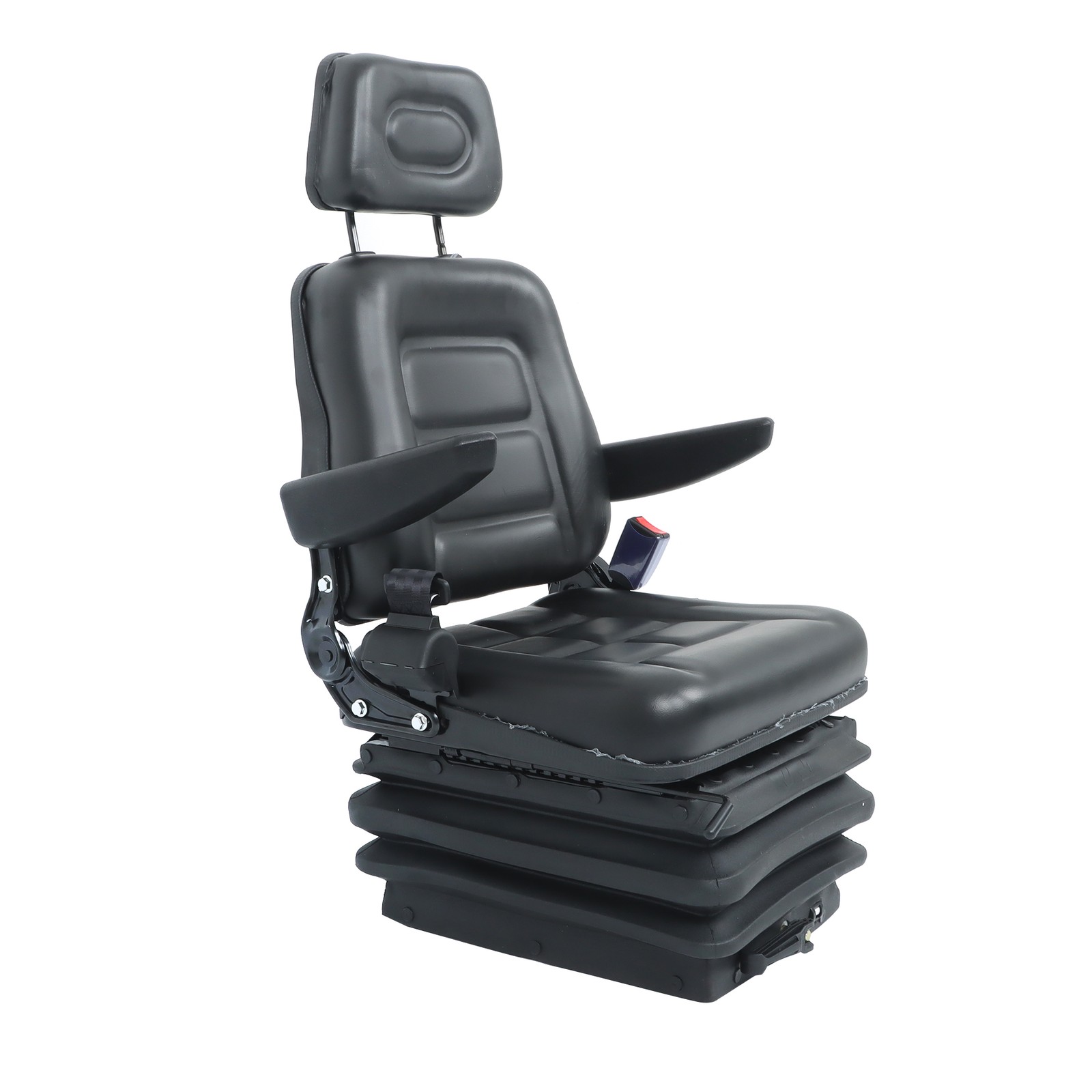 Suspension Adjustable Forklift & Tractor Seat Backrest Armrest Safety Belt