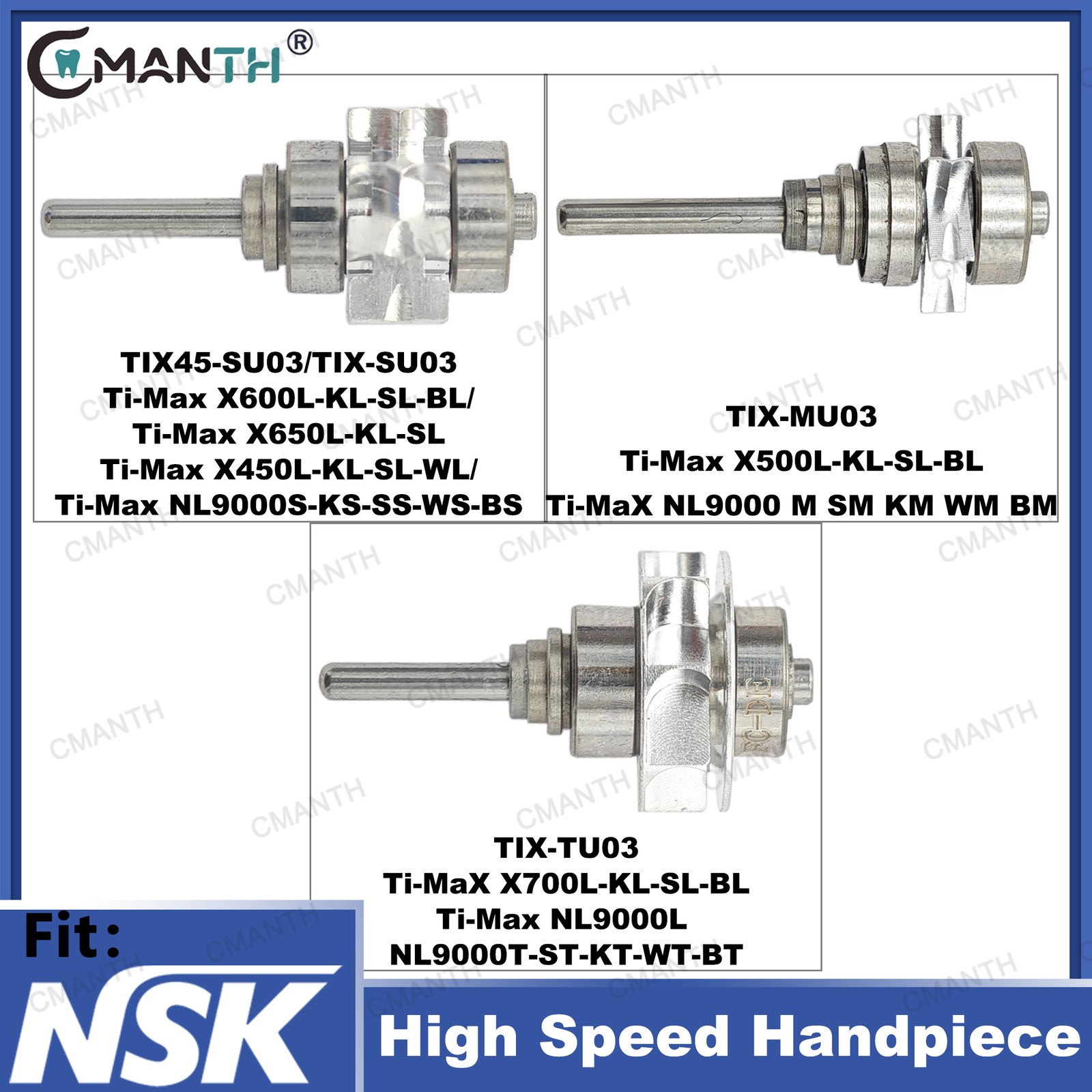 Dental Turbine Cartridge Replacement Air Rotor fit for NSK High Speed Handpiece
