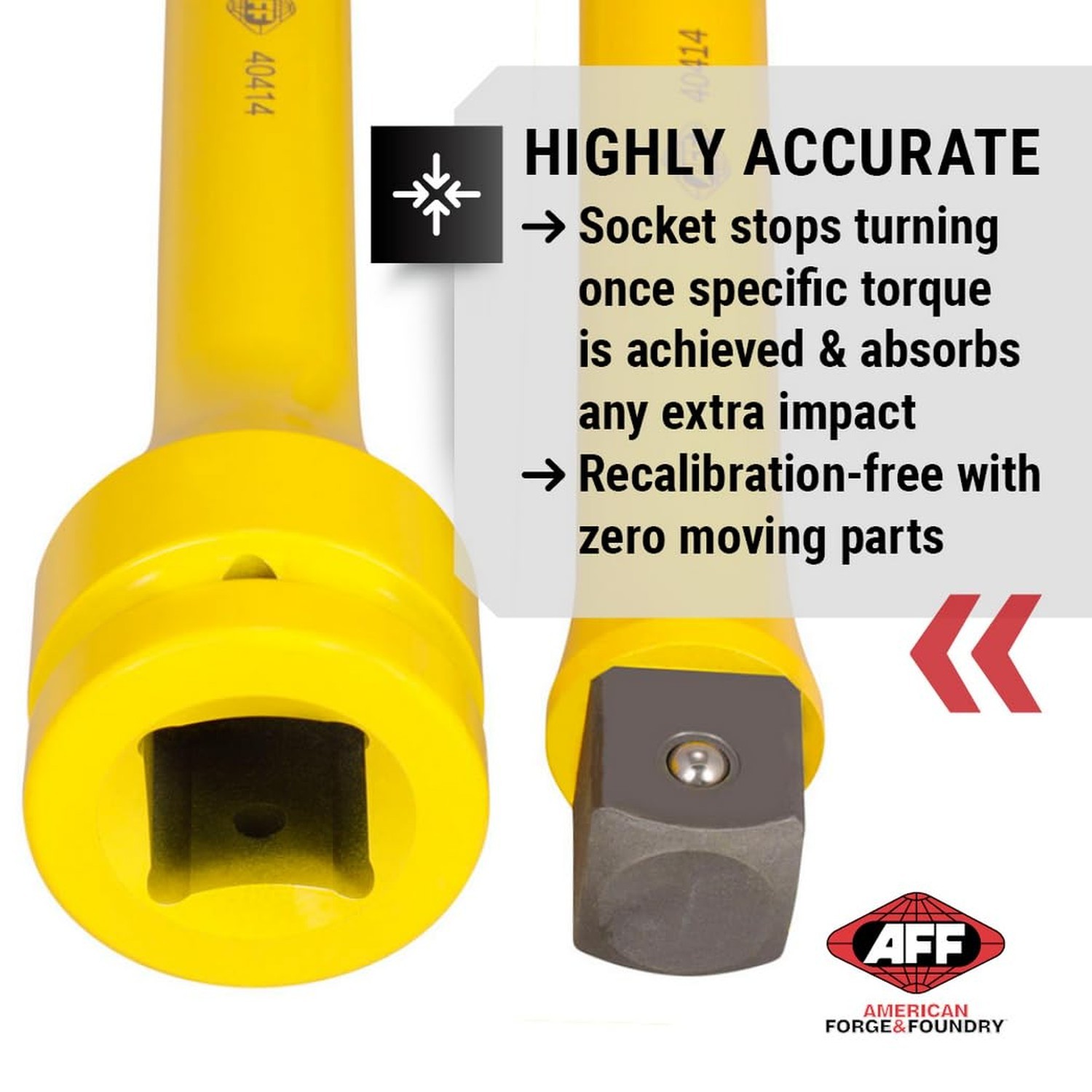 AFF Torque Limiting Extension, 1″ Drive, 650 ft/lbs, Yellow, 40414 650 ft-lbs