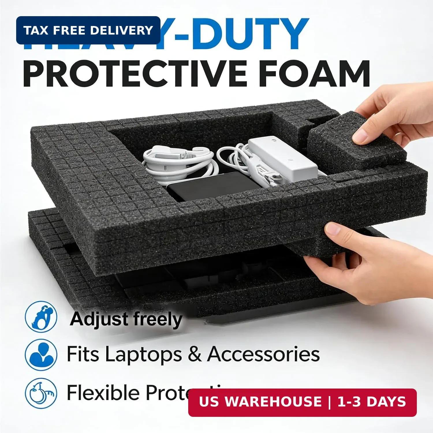 Laptop Shipping Box with Protection Foam for 11-17 Inch Notebook, Cardboard Lapt