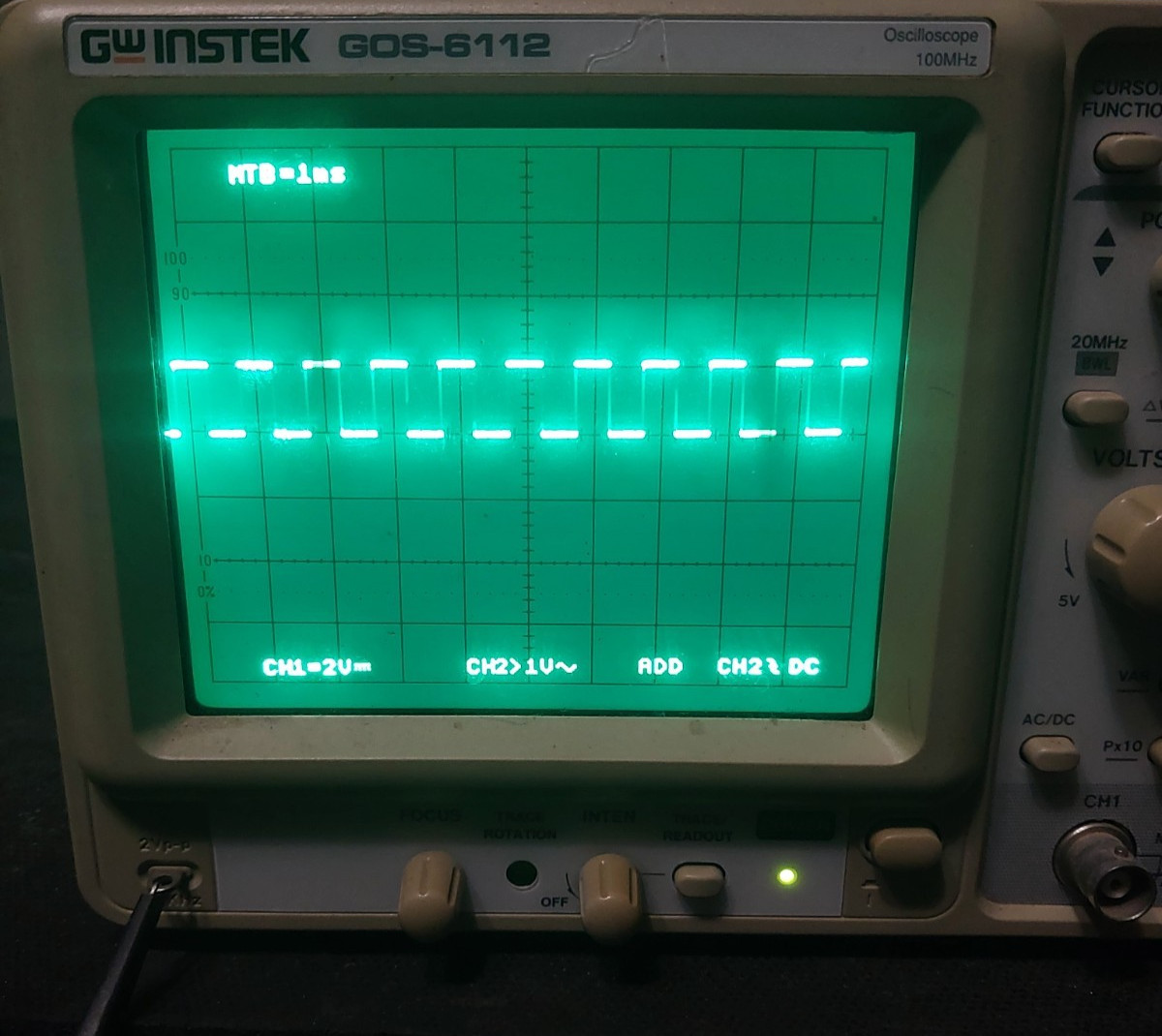GW Instek GOS-6112 Oscilloscope 100MHz Dual Channel