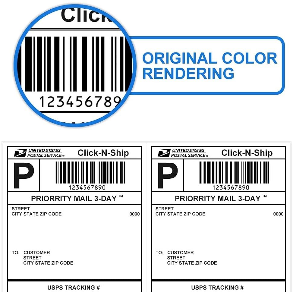 Rounded Corner Shipping Labels 8.5″ x 5.5″ Half Sheet Self Adhesive 2 Per Page