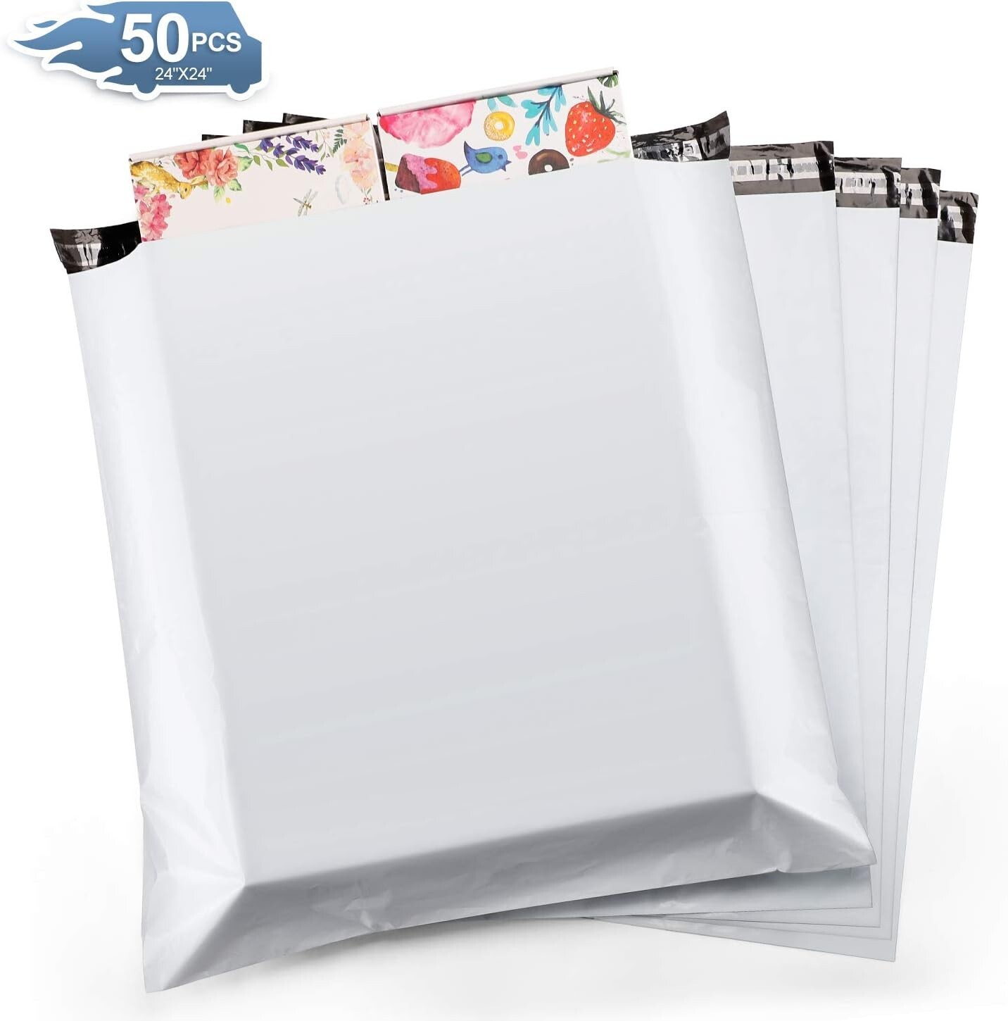 Jiaro Pack Poly Mailers 24×24 50Pack White Large Shipping Bag Envelope Self-Seal