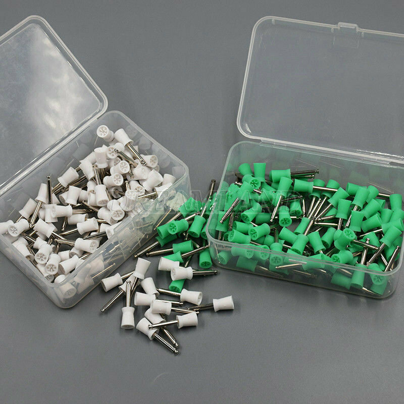 100Pcs Dental Rubber Prophy Teeth Polish Polishing Cups Latch Type Brushes USA